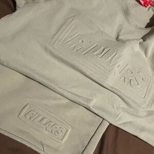 Green Embossed Sweatshirt and Sweatpants Set